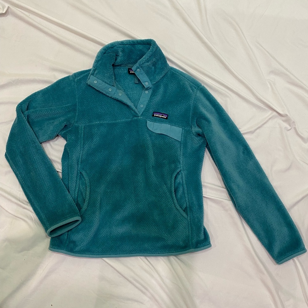 Teal Patagonia Pullover Sweatshirt
